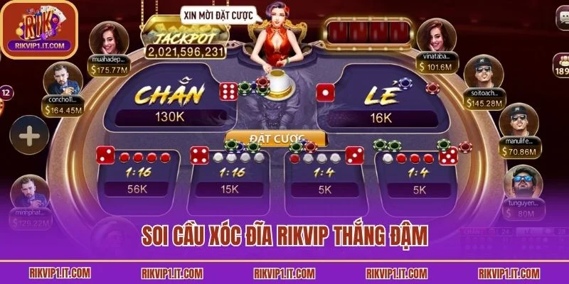 Soi cầu xóc đĩa Rikvip thắng đậm